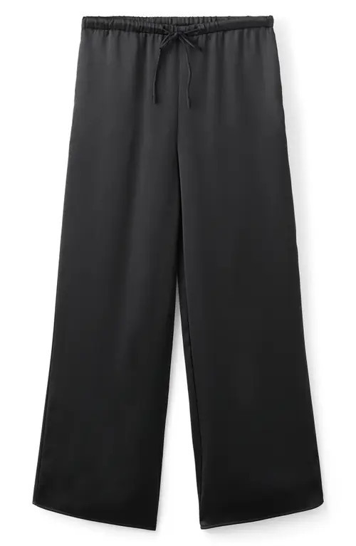 MANGO TEEN Satin Drawstring Pants in Black at Nordstrom, Size Xx-Small | Nordstrom