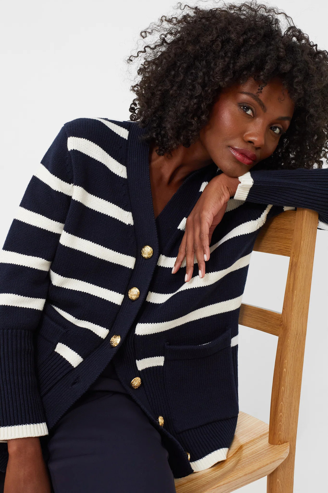 Navy and White Stripe Kerry Cardigan | Tuckernuck (US)