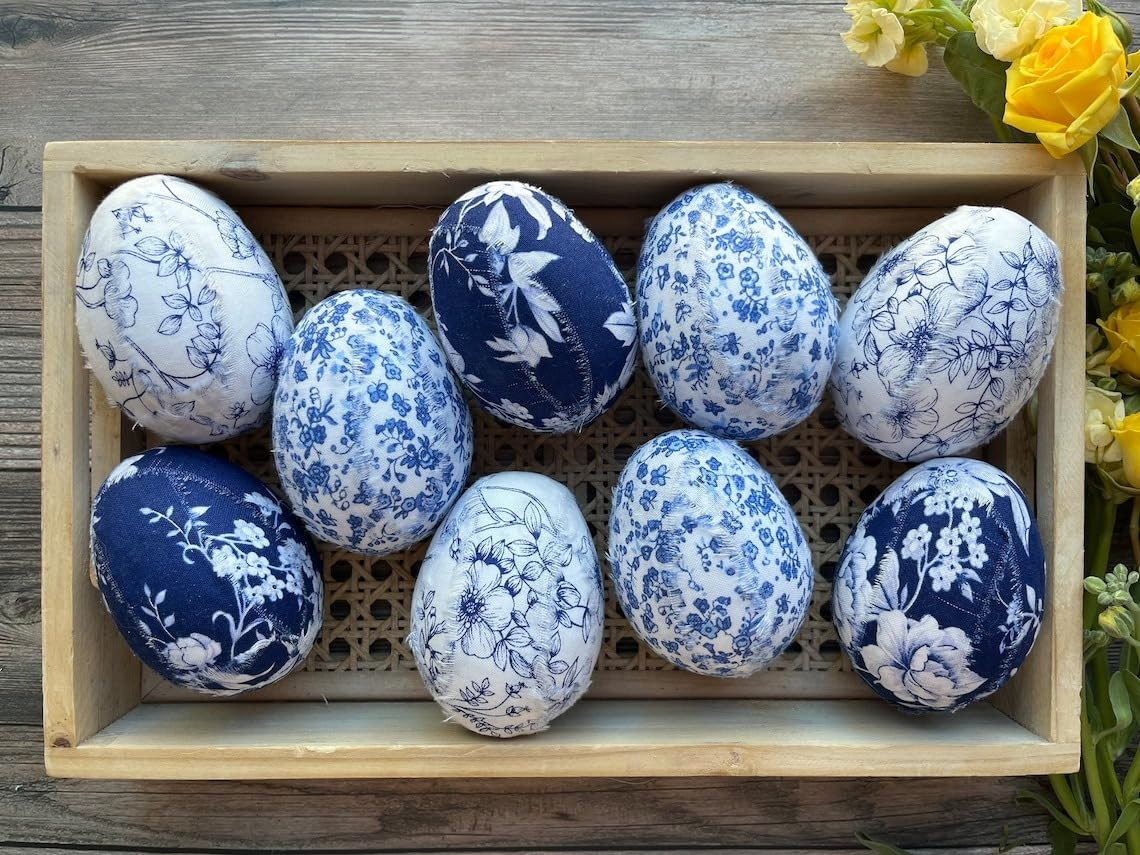 Chinoiserie Egg Set | Blue and White Easter Eggs | Toile Spring Decor (6 Eggs) | Amazon (US)