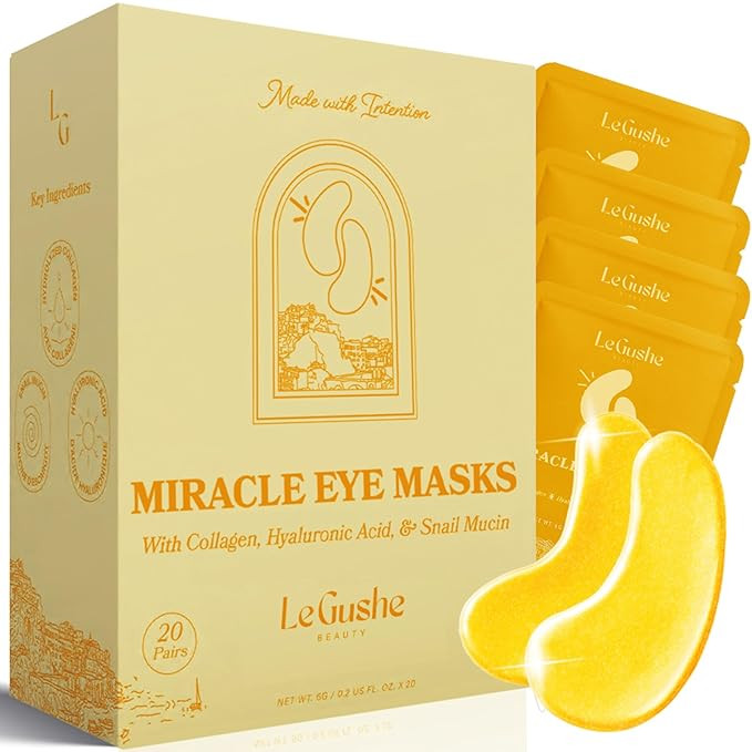 LE GUSHE Under Eye Patches - Gold Under Eye Masks for Dark Circles and Puffiness - With Collagen ... | Amazon (US)