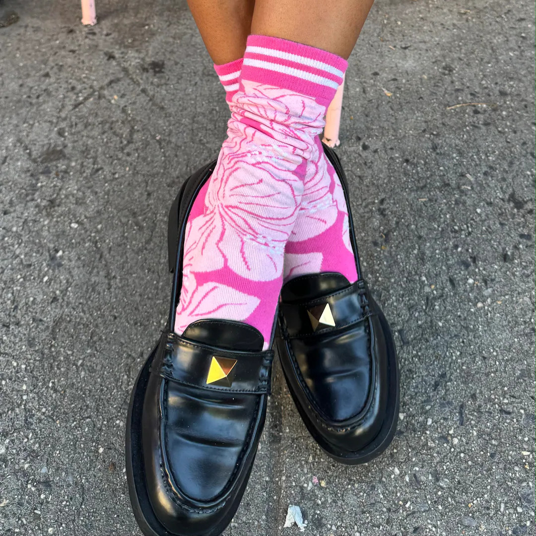 Hibiscus Flower Pink - Socks - Etsy | Etsy (US)