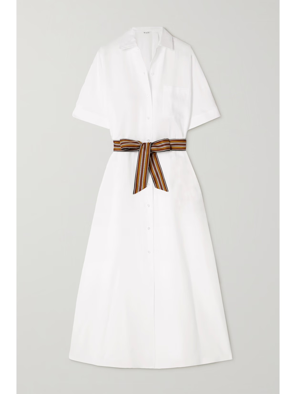 Loro Piana - Clarissa Belted Linen Shirt Dress - White | NET-A-PORTER (US)