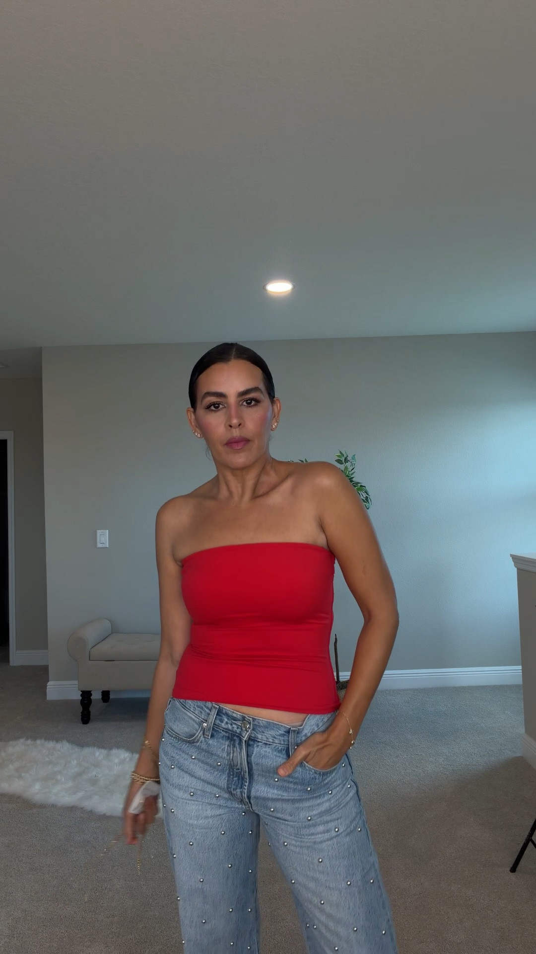 Size 27 in jeans, s in top
Adding bra

#LTKootd #LTKSeasonal #LTKOver40