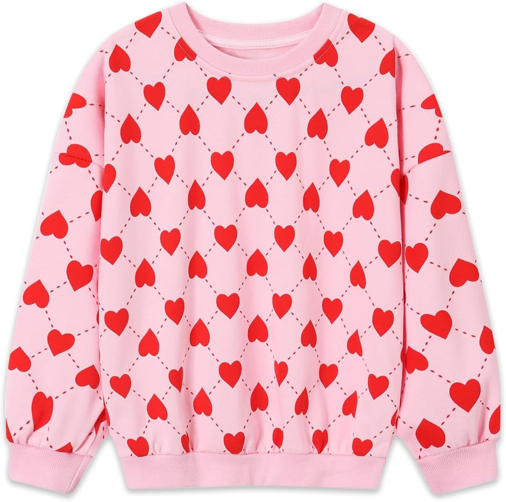 Kids Valentines Day Sweatshirt Toddler Boys Girls I Love You Hand Sign Love Heart Shirt Tops Outf... | Amazon (US)