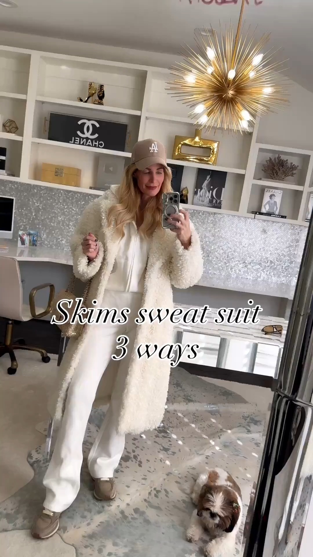 One of my favorite ways to look effortlessly chic while staying comfy? A beautiful white sweatsuit elevated with a faux fur jacket 🤍 This Skims sweat set is buttery soft, insanely comfortable, and looks so polished for a warm-up. I styled it three different ways, all with faux fur jackets, because adding faux fur instantly takes a sweatsuit from casual to cool girl chic. For this look, I went with sneakers + a hat for that casual yet elevated off-duty vibe — perfect for running errands, weekend coffee runs, or just feeling put-together while being super comfortable. ✨ Fit notes: • Runs true to size • I’m wearing an XS in the jacket and an XS in the pants • Comes in four gorgeous colors Comfortable, cozy, and stylish — because you never have to choose. 🤍 Let me know which faux fur styling is your favorite! 

 

#LTKootd #LTKOver40 #LTKFindsUnder100