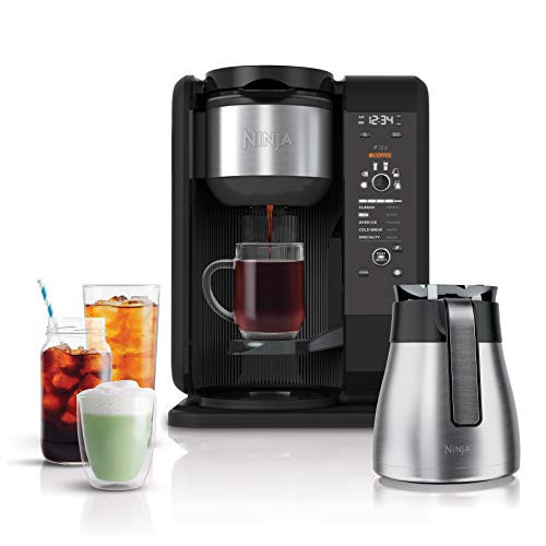Ninja Hot and Cold Brewed System, Tea & Coffee Maker, with Auto-iQ, 6 Sizes, 5 Styles, 5 Tea Settings, 50 oz Thermal Carafe, Frother, Coffee & Tea Baskets, Dishwasher Safe Parts, Black, CP307 | Amazon (US)