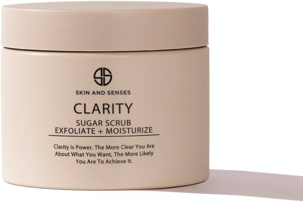 Clarity Exfoliating Sugar Body Scrub. ALL NATURAL- Helps with Cellulite, Stretch Marks, Acne, and... | Amazon (US)