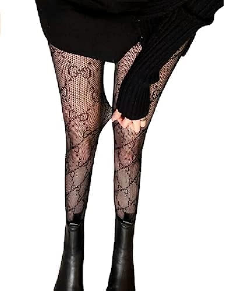 EMAYAH Fishnet Stockings, Letter GG Tight-Fitting Fashion Tights, One Size Fits Everyone, Very Suita | Amazon (US)