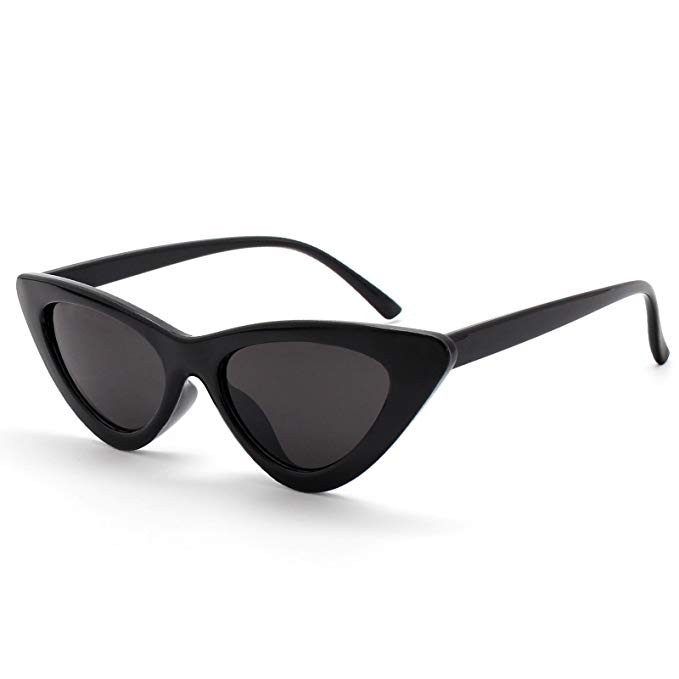 Livhò Retro Vintage Narrow Cat Eye Sunglasses for Women Clout Goggles Plastic Frame | Amazon (US)