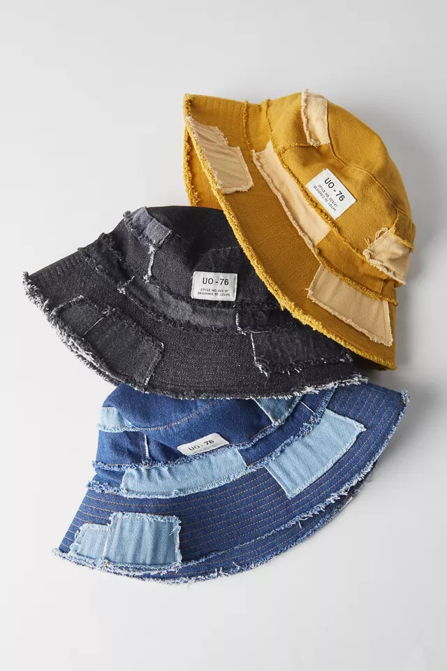 UO Frayed Patchwork Bucket Hat | Urban Outfitters (US and RoW)