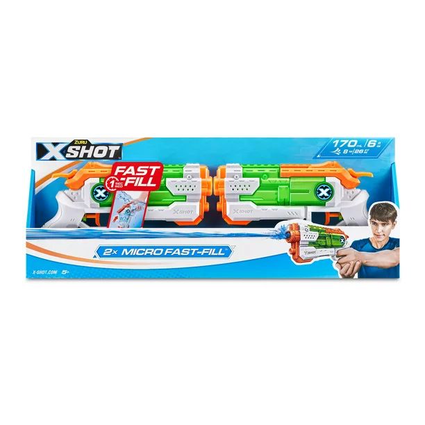 X-Shot Water Fast-Fill Micro Water Blaster Double Pack by ZURU Ages 3-99 | Walmart (US)