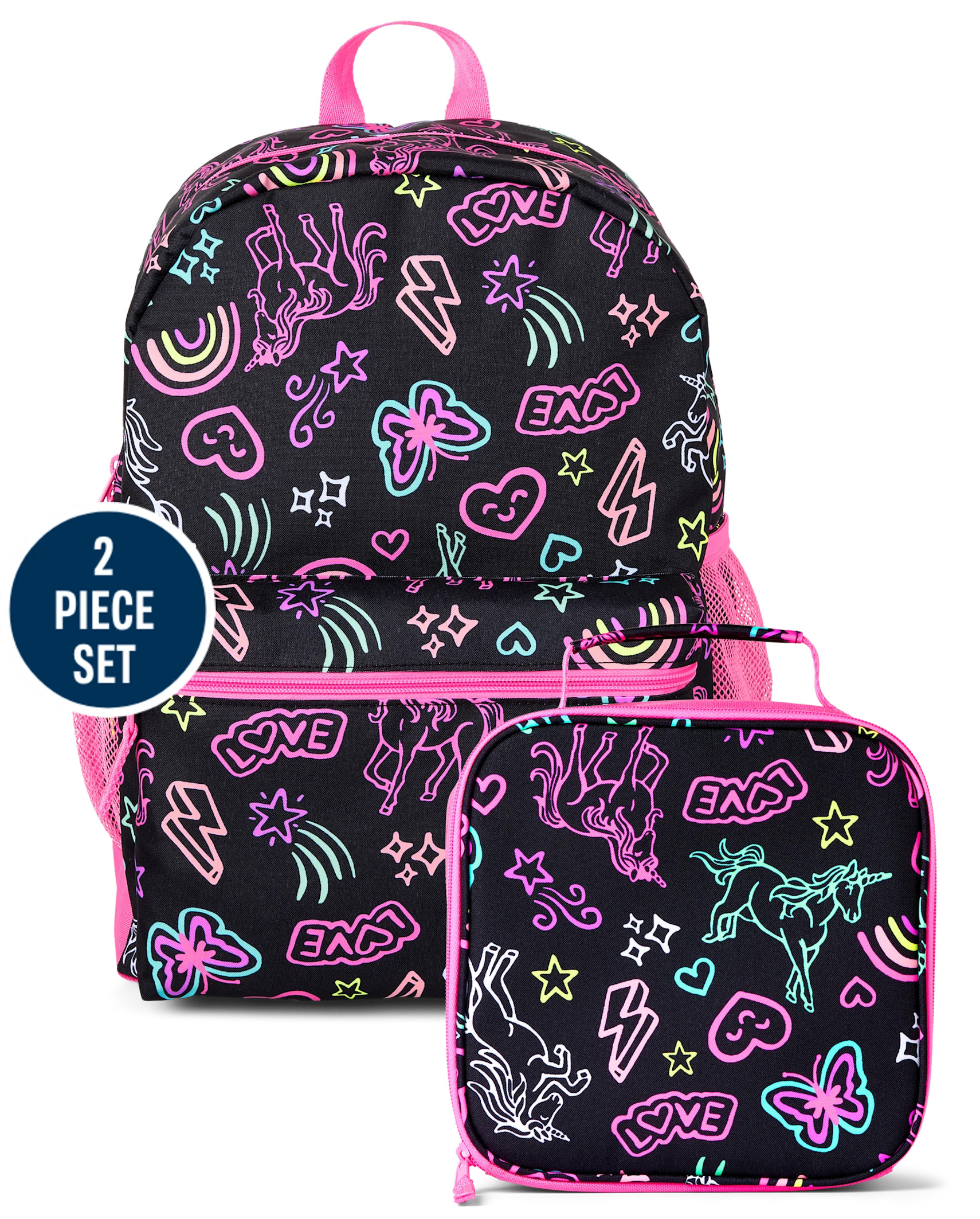 Girls Doodle Backpack 2-Piece Set - black | The Children's Place