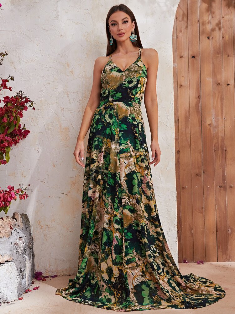 Floral Print Maxi Cami Dress | SHEIN