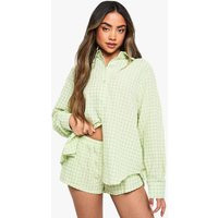 Womens Gingham Shorts - Green - 12 | boohoo (US & Canada)