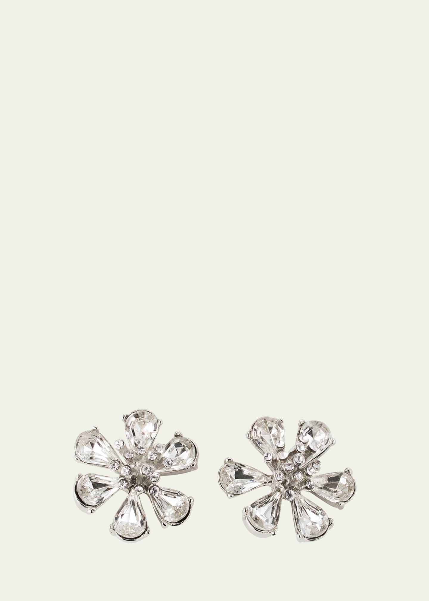 Oscar de la Renta Crystal Flower Button Earrings | Bergdorf Goodman