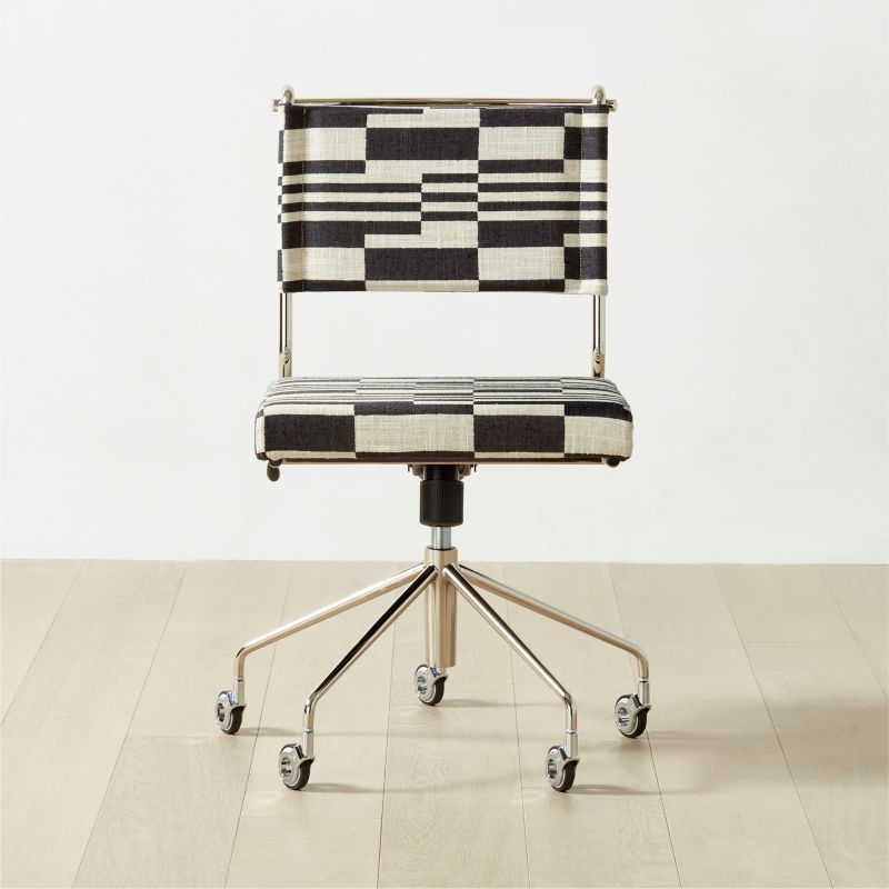 Vicino Modern Black and White Upholstered Office Chair | CB2 | CB2