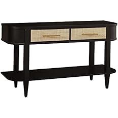 Home Contemporary Black Oak and Natural Cane Console Table | Amazon (US)