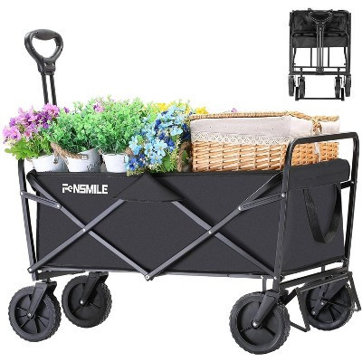 Collapsible Folding Wagon, Heavy Duty 220Lbs Capacity, Foldable Utility Cart for Outdoor Camping, Grocery, Sports, Beach - All Terrain | Target