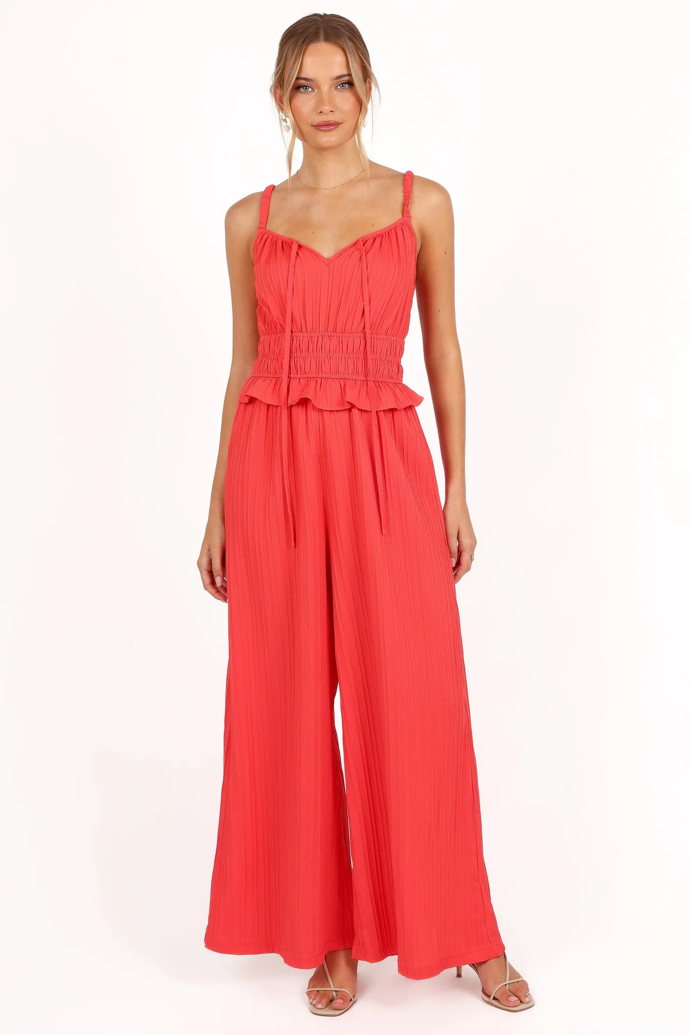 Camry Jumpsuit - Coral Red | Petal & Pup (US)