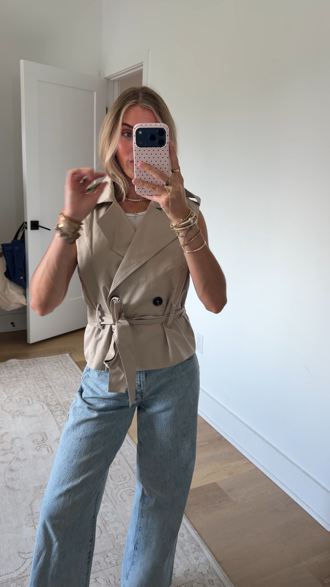 Amazon size small Dqbeng Womens Trench Vest Sleeveless Double Breasted Belted Lightweight Jacket

#LTKSeasonal #LTKSaleAlert #LTKootd