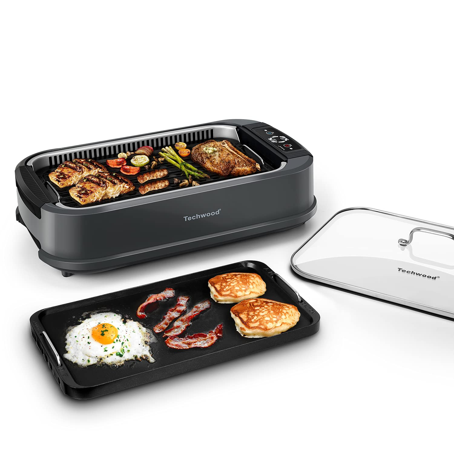 Indoor Smokeless Grill, Techwood 1500W Electric BBQ Grill with Temperature Control, Korean Grill ... | Amazon (US)