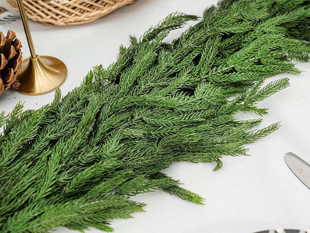 6FT Christmas Garland Norfolk Pine Garland Christmas Greenery Garland for Mantle Table Stairs Ind... | Amazon (US)