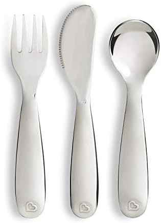 Munchkin Polish Toddler Fork, Knife and Spoon Utensil Set, Stainless Steel | Amazon (US)