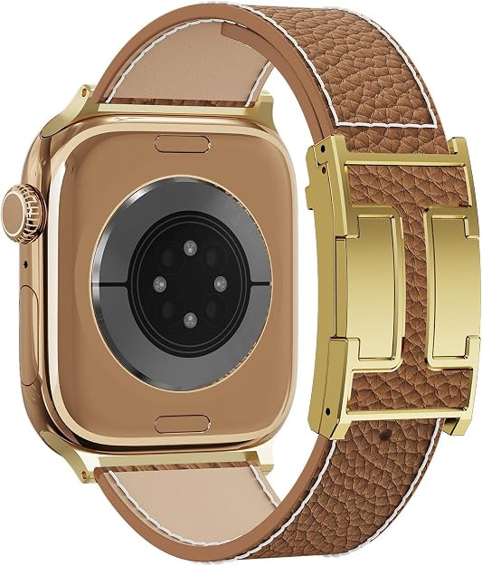 Leather Magnetic Watch Band Compatible with Apple Watch Ultra 49mm 46mm 45mm 44mm 42mm 41mm 40mm ... | Amazon (US)