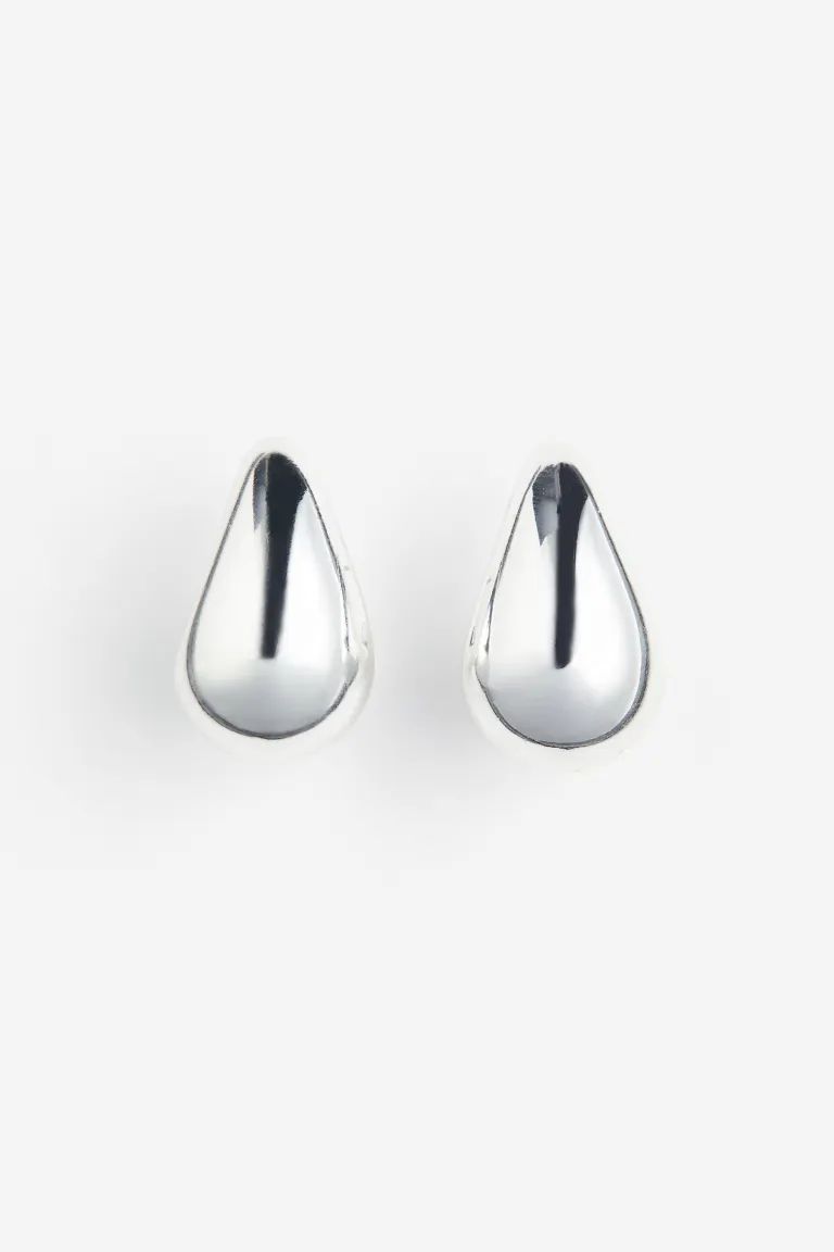 Chunky Dome Earrings - Silver-colored - Ladies | H&M US | H&M (US + CA)
