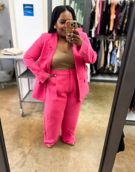 Pink pleated pants | pink blazer | pink suit | Valentine’s Day outfit | Galentines | Old Navy 

#LTKworkwear #LTKcurves #LTKunder100