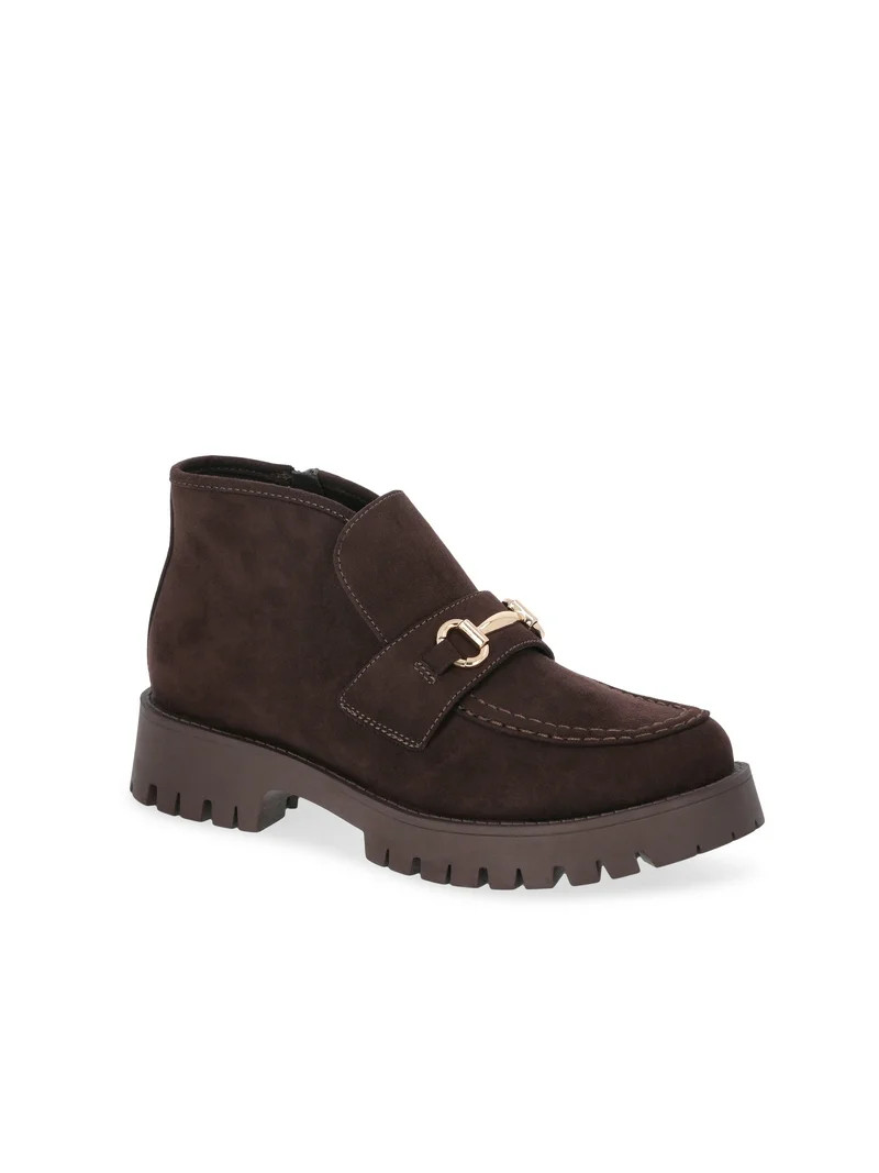 Madden NYC Women's Faux Suede Lug Sole Loafer Booties | Walmart (US)