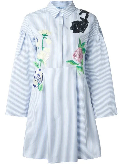 Gestreiftes Kleid mit weiten Ärmeln | FarFetch DE