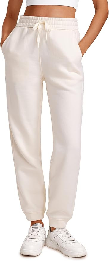CRZ YOGA Cotton Fleece Lined Sweatpants Women High Waisted Warm Casual Lounge Jogger Pants with P... | Amazon (US)