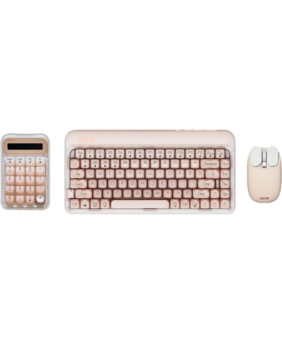 Lofree Dot Foundation Mechanical Keyboard with Wireless Numpad & Milk Tea Mouse, 75% Rechargeable Hot-swappable Keyboards with 3 Types Connection - Pi | Macy's