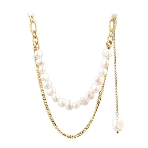 Layered Necklaces for women Pearl Necklaces for Women Fashion Pendant Necklace Trendy Choker Chai... | Amazon (US)