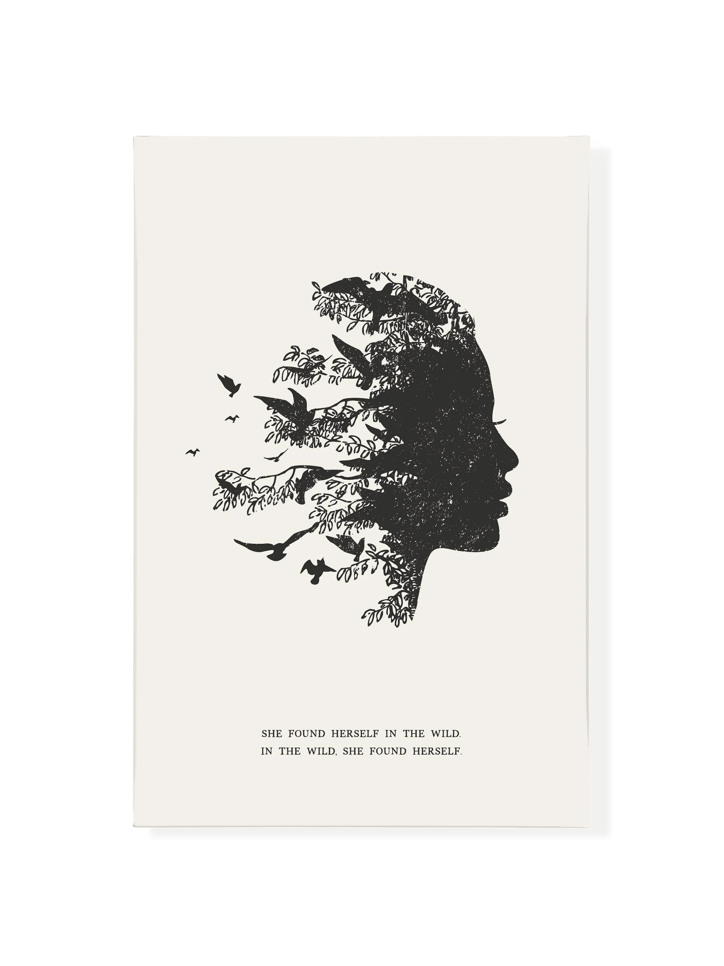 She Found Herself in the Wild Alabaster Canvas Wall Art | Lindsay Letters, LLC