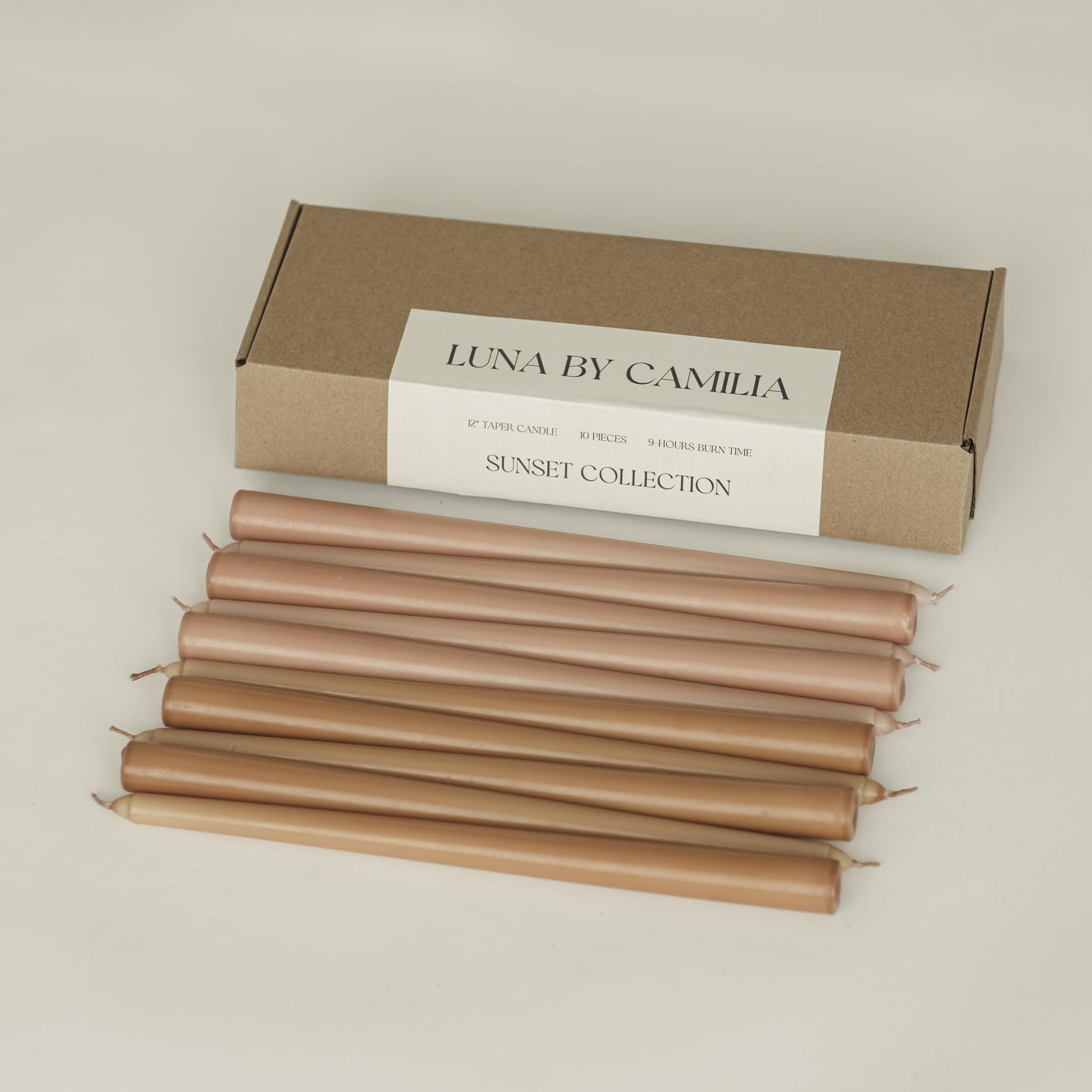 10 Pieces Luna By Camilia 12 Inch Taper Candles, Wedding & Events Taper Candles… (Sunset Collec... | Amazon (US)
