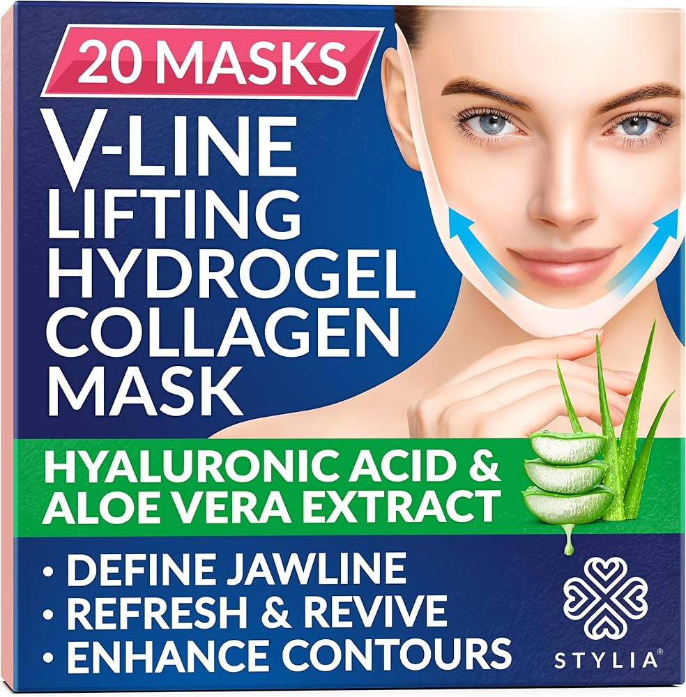 Stylia V Line Lifting Collagen Face Mask - Double Chin Strap for Women - Jawline Shaper Face Lift... | Amazon (US)