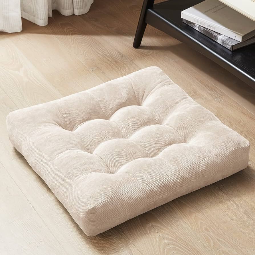 Degrees of Comfort Meditation Floor Pillow, Square Large Pillows Seating for Adults, Tufted Cordu... | Amazon (US)