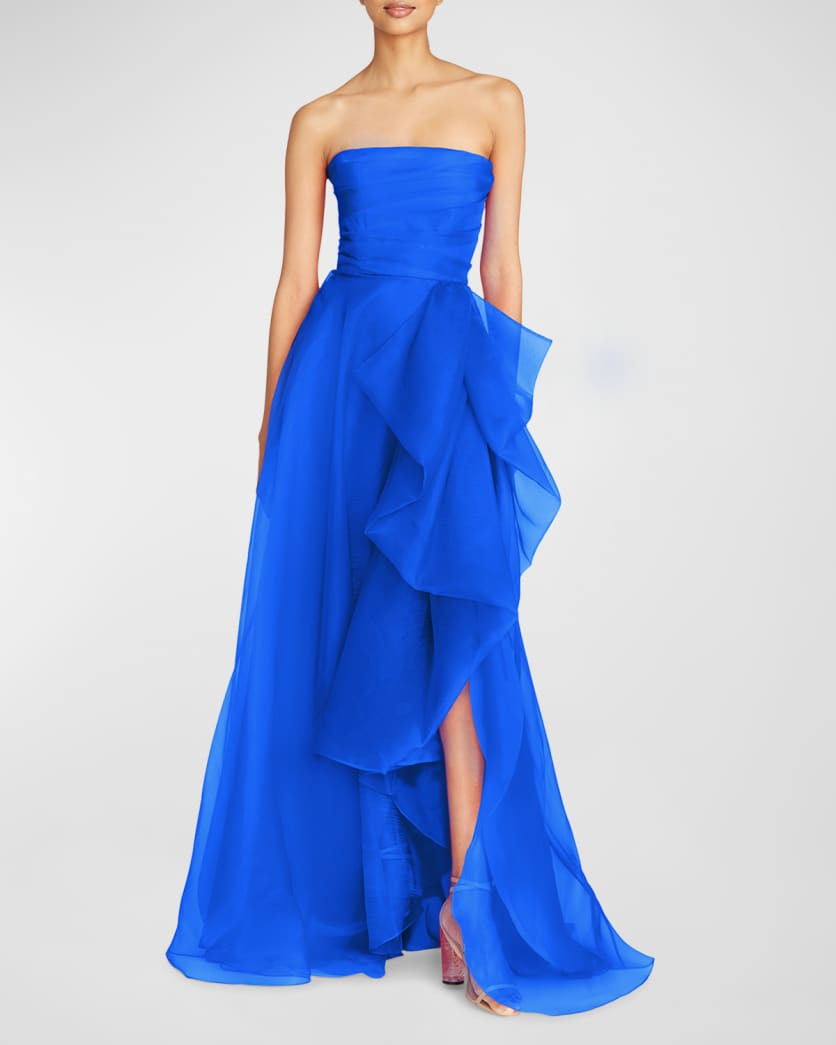 Theia Teresa Draped Strapless Gown | Neiman Marcus