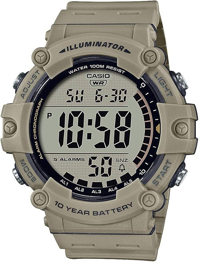 Casio Illuminator AE1500WH Series | 10-Year Battery | LED Backlight | 5-Alarms | 1/100 Sec Stopwa... | Amazon (US)