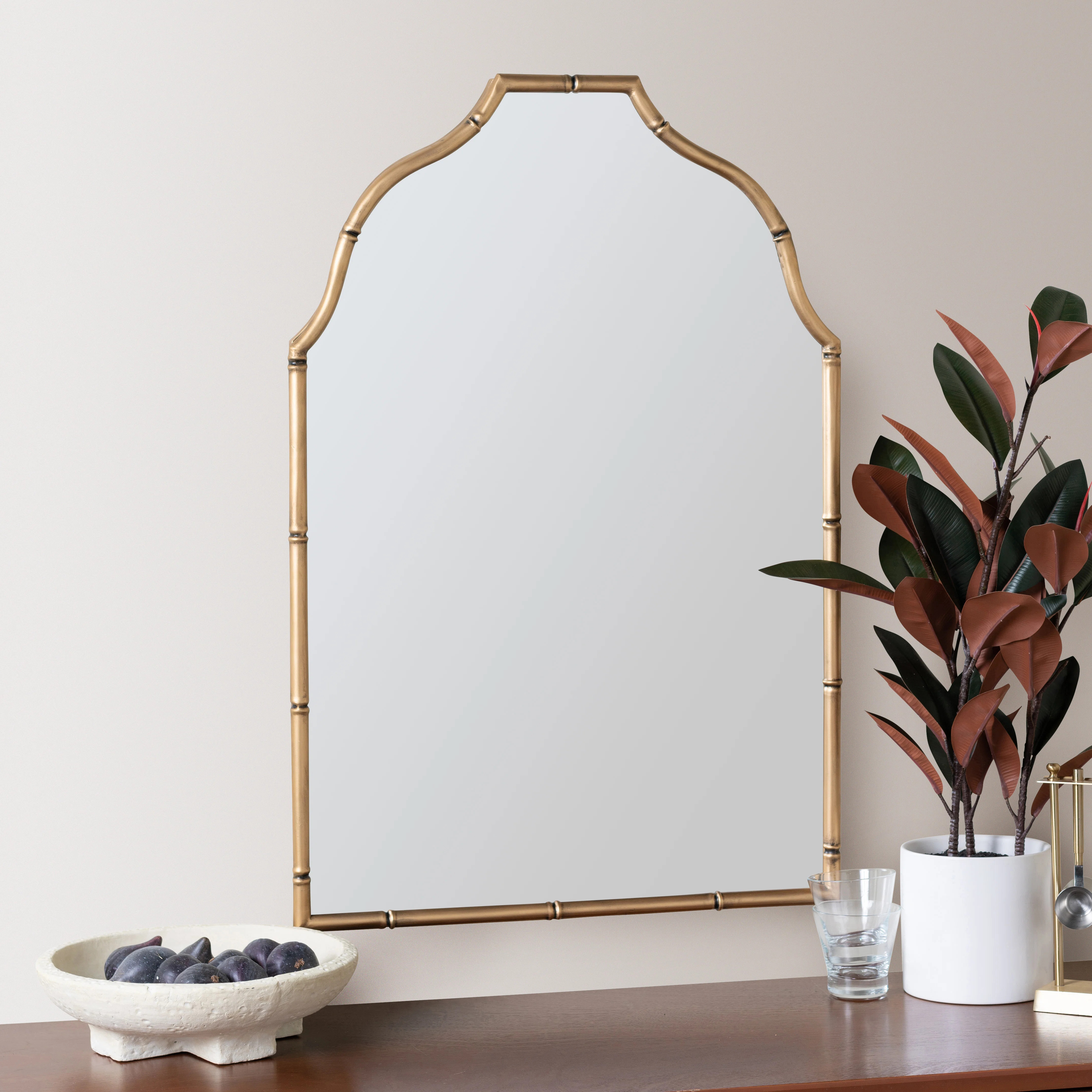 Metal Framed Wall Mounted Accent Mirror in Gold | Wayfair North America