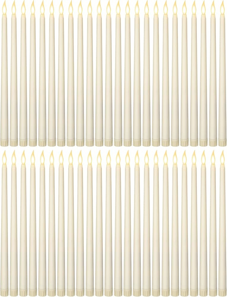 Funtery 48 Pcs Flameless LED Taper Candles Fake Candles Battery Operated Candles Bulk 11 Inch Fli... | Amazon (US)