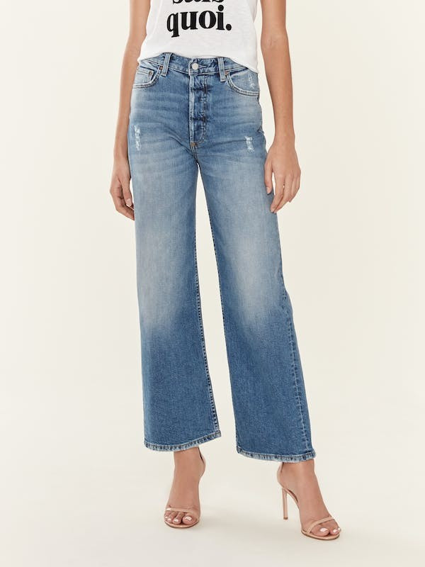 Boyish Jeans The Mikey Wide Leg Flare Jeans - Mercy Island (Blue) - 24 | Verishop