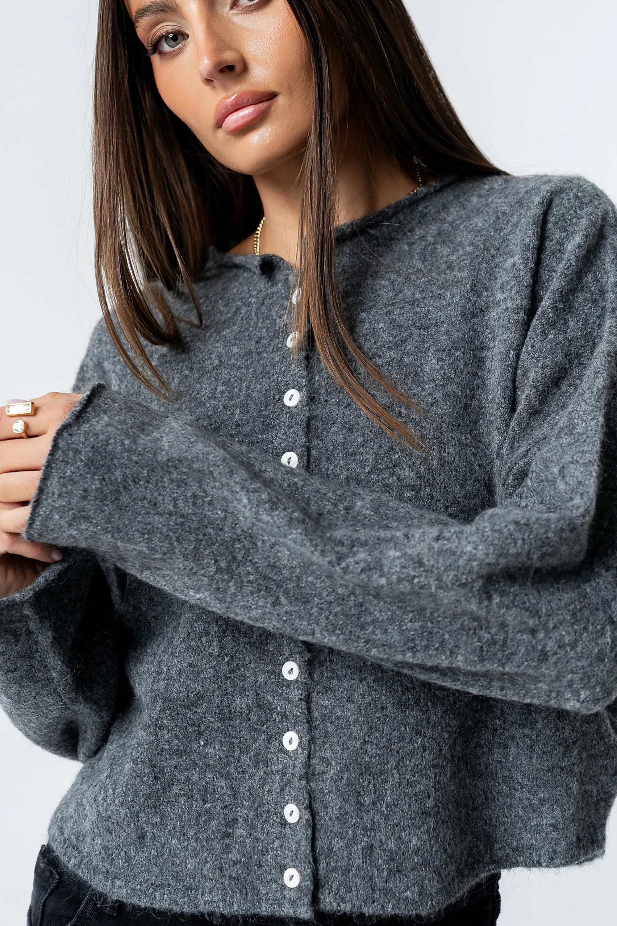 Maci Cardigan in Charcoal | Böhme US