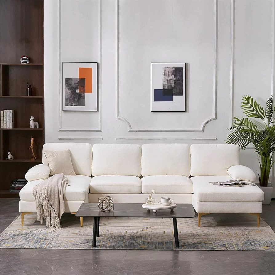 VINGLI U-Shape Sectional Sofa,U Shaped Couch for Living Room,110" Modern Sectional Couch with Sof... | Amazon (US)