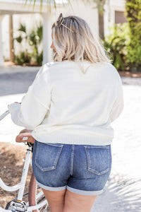 The Best Ever Ivory Flag Crewneck Sweater | Pink Lily