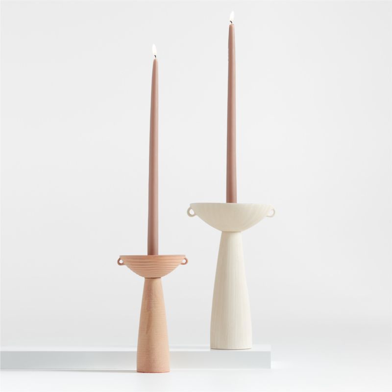 Délicat Taper Candle Holders by Athena Calderone | Crate & Barrel | Crate & Barrel