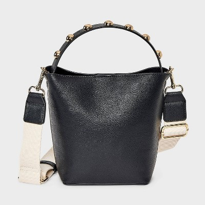 Studded Handle Mini Bucket Crossbody Handbag - Universal Thread™ Black | Target