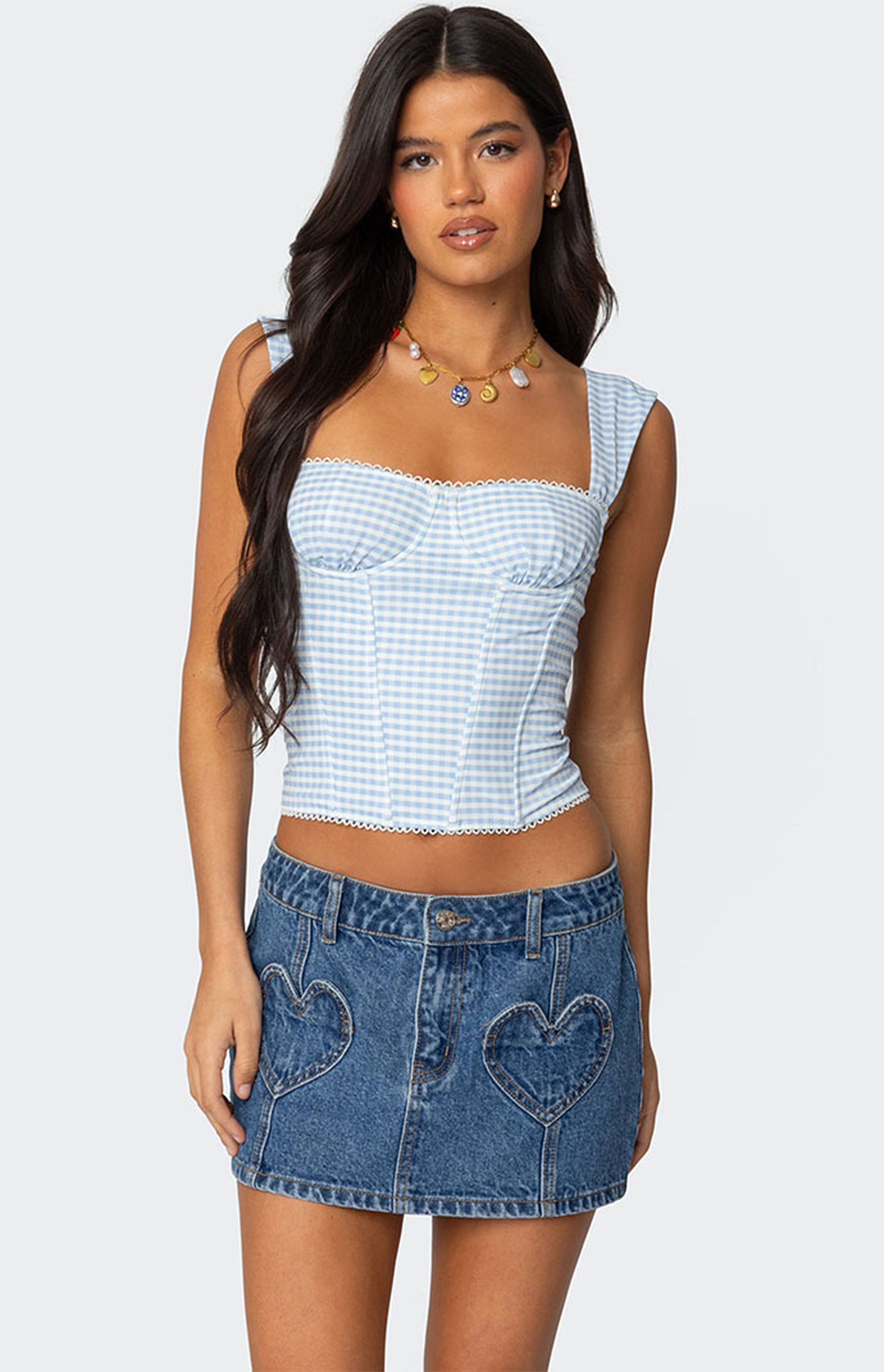 Edikted Marcella Wide Strap Mesh Corset | PacSun